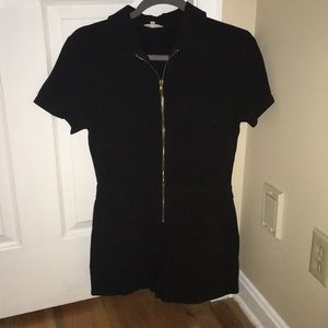 Black zippered romper